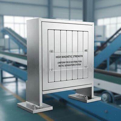 Separatore magnetico a piastra ad alta resistenza magnetica con distribuzione uniforme del campo magnetico che garantisce la separazione dei metalli in industria