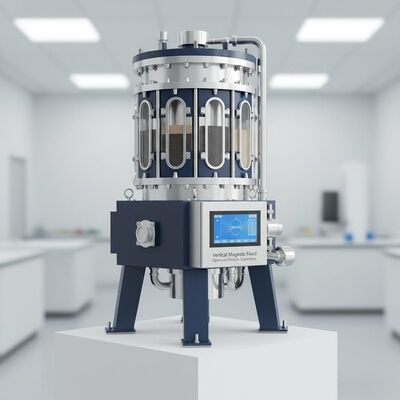 Separatore Magnetico ad Alto Gradiente a Campo Magnetico Verticale con Distribuzione Uniforme del Campo Magnetico Ottimizzata per la Separazione delle Particelle