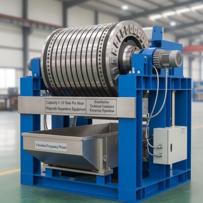 Capacità 1-10 Tonnellate all'ora Attrezzatura di Separazione Magnetica con Frequenza di Vibrazione 70 giri/min e Guida Tecnica all'Installazione per Garantire il Funzionamento