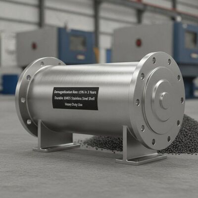 Tasso di demagnetizzazione ≤ 5% in 3 anni Separatore magnetico permanente con materiale di guscio in acciaio inossidabile 304SS resistente, adatto a lavori pesanti