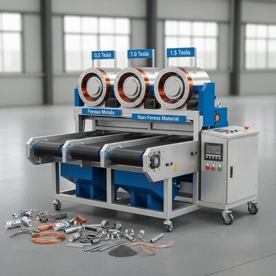 Intensità del campo magnetico da 0,5 a 1,5 Tesla Sistema Automatico Separatore Elettromagnetico per l'Estrazione Industriale di Metalli