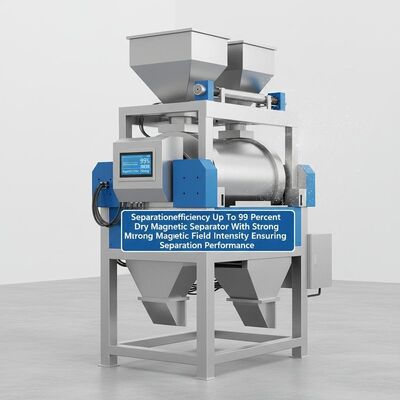 Eficienza di separazione fino al 99% Separatore magnetico a secco con forte intensità del campo magnetico che garantisce le prestazioni di separazione