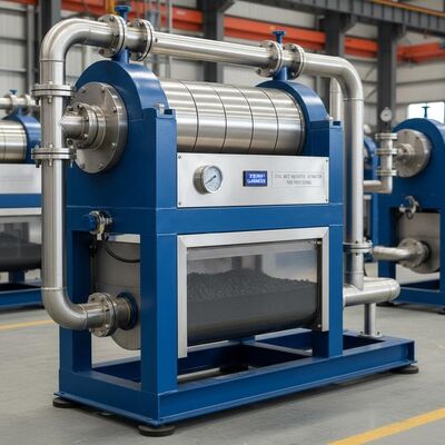 Separatore magnetico bagnato applicabile al carbone con intensità di campo magnetico di 10000 Gauss e perdita zero per la lavorazione